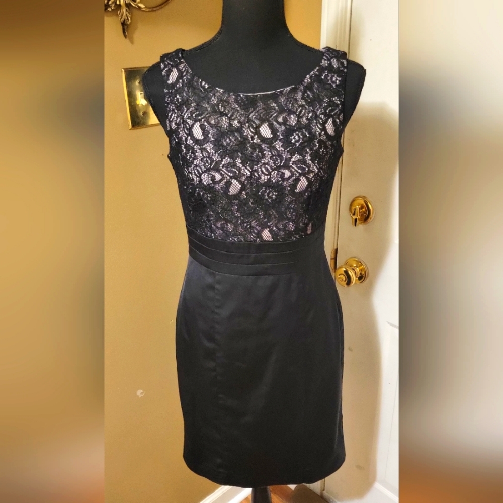 H& M Black Lace & Satin Dress